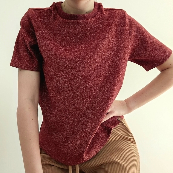 SCOTCH & SODA GLITTER  RED SHORT SLEEVES TEE - XS - Picture 1 of 9